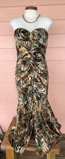 XSCAPE by JOANNA CHEN FORMAL DRESS Sz S M Gorgeous Flared Hem Ruched Front FAB