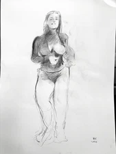 Academic Realism Figure Drawing Pencil On Paper 18x24 Original Signed