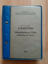 NVA Vorschrift A017/1/208 ehemals A046/1/108 Telekodeeinrichtung 1982