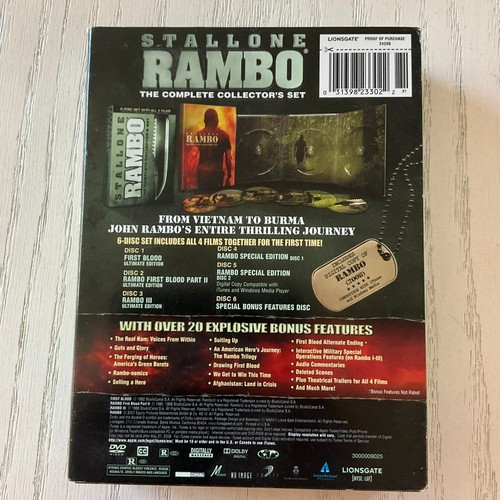 Stallone RAMBO: The Complete Collectors Set (DVD, 2008, 6-Disc Set)  - Picture 4 of 7