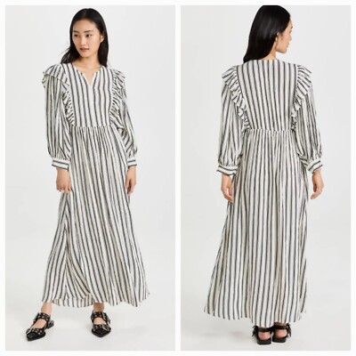 Baum Und Pferdgarten Size 36 Alona White Black Striped Dress 908