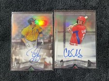 2014 Bowman Platinum Baseball Auto RYON HEALY,CORD SANDBERG AUTO