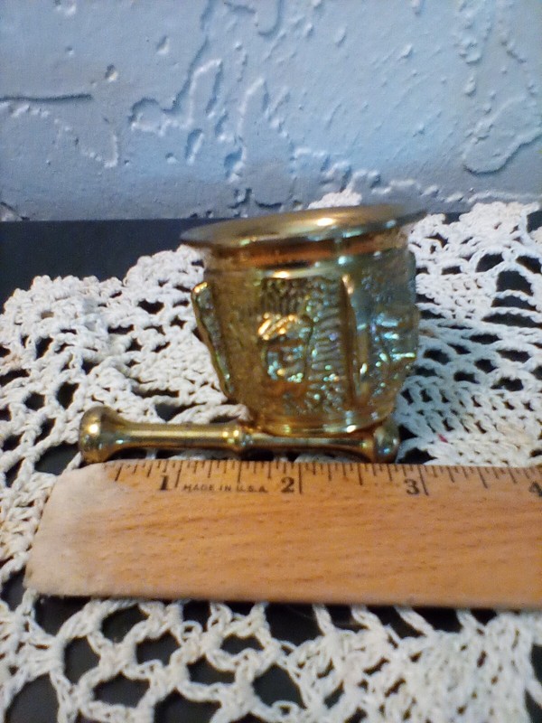 Vintage Solid Bronze Mortar And Pestle Small