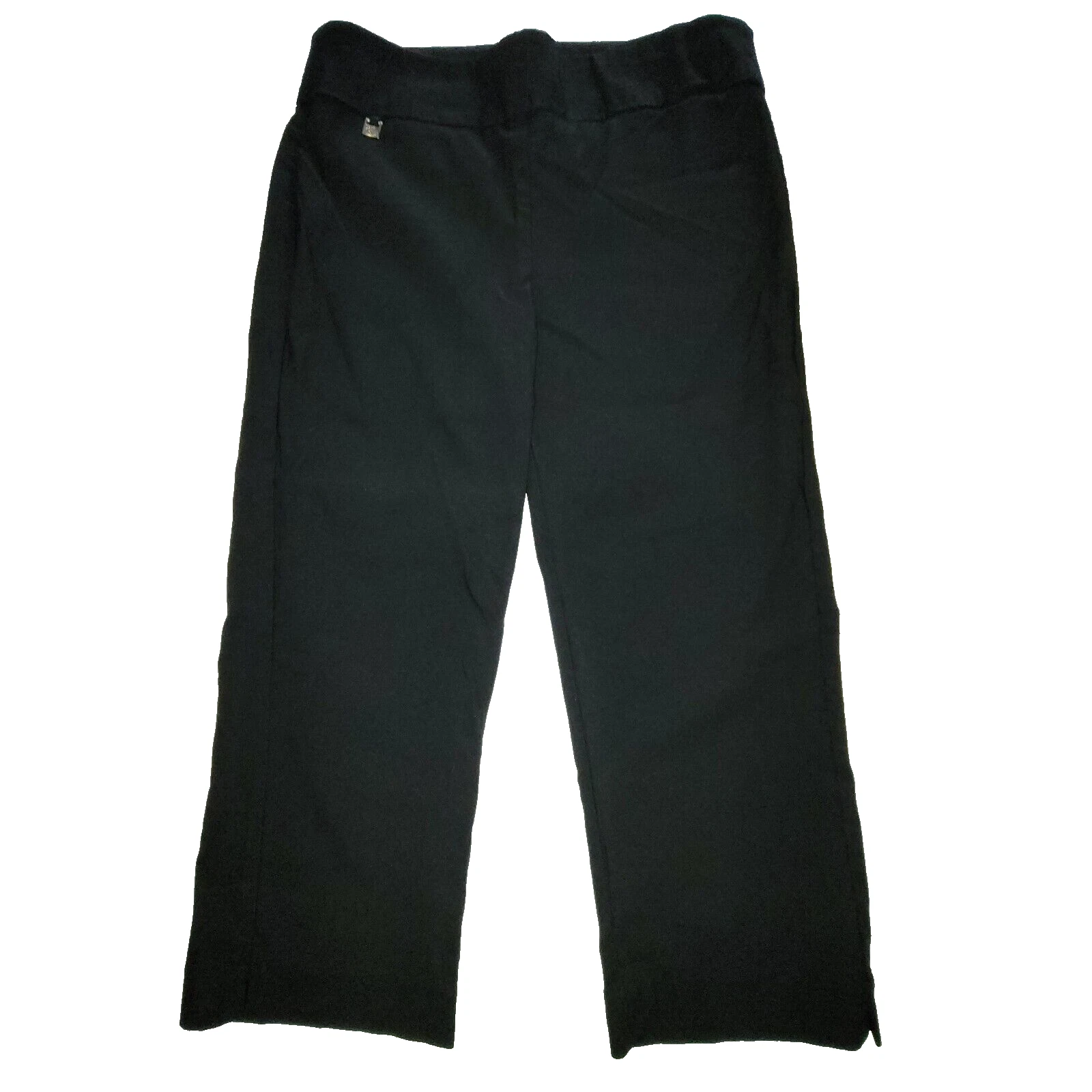 Rekucci US 8 Pull-On Straight Leg Stretch Capri Tummy Control Pocket Black Pants