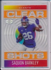 Saquon Barkley 2021 Panini Illusions Clear Shots Orange Acetate #CS&