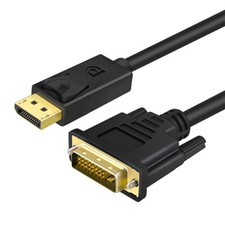 Displayport auf DVI Kabel DP Stecker > DVI-D 24+1 Stecker Kabel Adapter 1,8m PC
