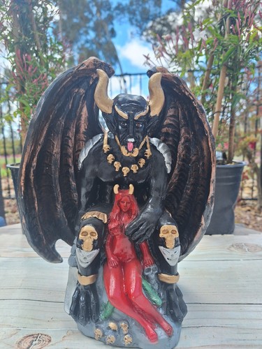 Satan 13" X 5" Color Gold / Resin / Devil / Evil / Statue Figurine Collectible