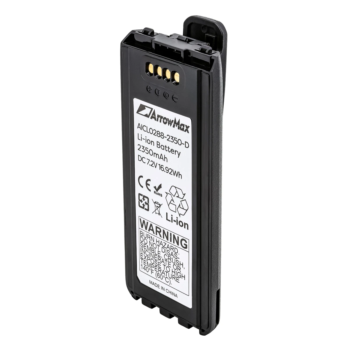 ArrowMax AICL0288-2350-D Battery for ICOM IC-A25 IA-A25NE IC-A25CE