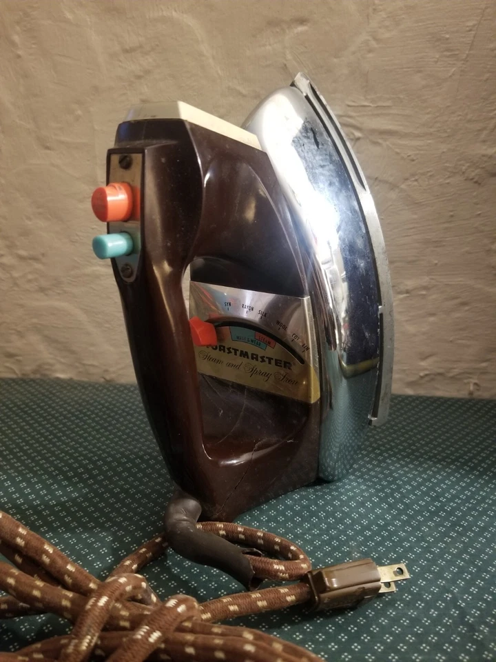 De colección Toastmaster Ropa Plancha Teflón Suela Placa Marrón Mango C456T Foto 2 de 4