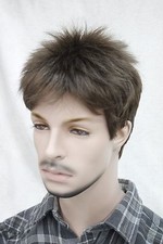 Fashion Mens Short Straight Black Straight Wigs Male Full Wig Party Cosplay wig 