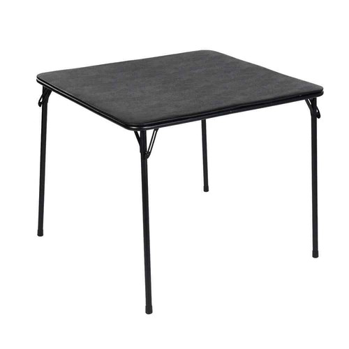 FERN 33.5 in. Modern Black Folding Square Dining Table, No Assembly, Seats 4