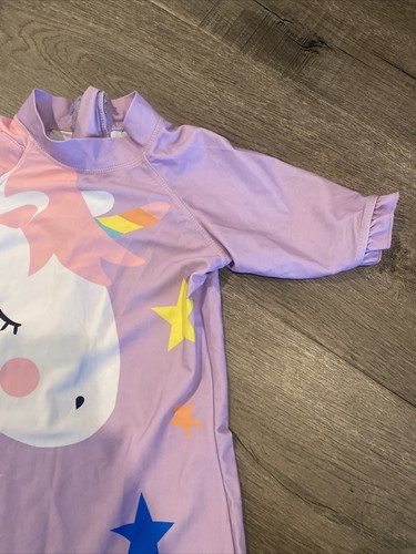 One Piece Unicorn Swimsuit With Back Zip Girl’s Sz 5 6 7 - N1 - Picture 3 of 5