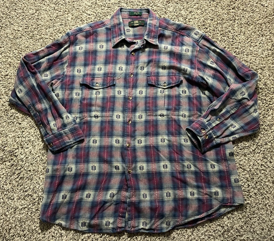 Camisa Orvis Para Hombres XL Cuello Lazo Abotonada Navajo Azteca De Colección Foto 2 de 4
