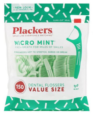 PLACKERS 150 x Micro neuwertig ZAHNSEIDE Schnäppchenpackung FRISCHER ATEM Zahnstocher UK