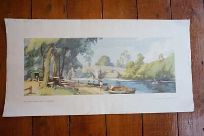 c30s LNER ? Eastern Railway Carriage Print Poster River Wharfe Ilkely Yorkshire