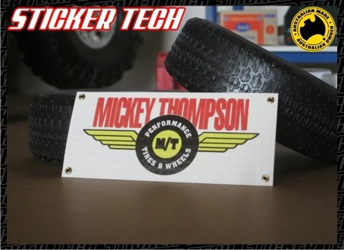 1/10 SCALE MICKEY THOMPSON WORK SHOP GARAGE BANNER SUITS PROLINE RC TRUCK BUGGY - Foto 1 di 2
