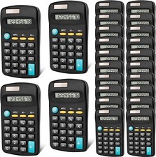24 Pack Mini Calculators 8 Digit Solar Battery Pocket Size Student School