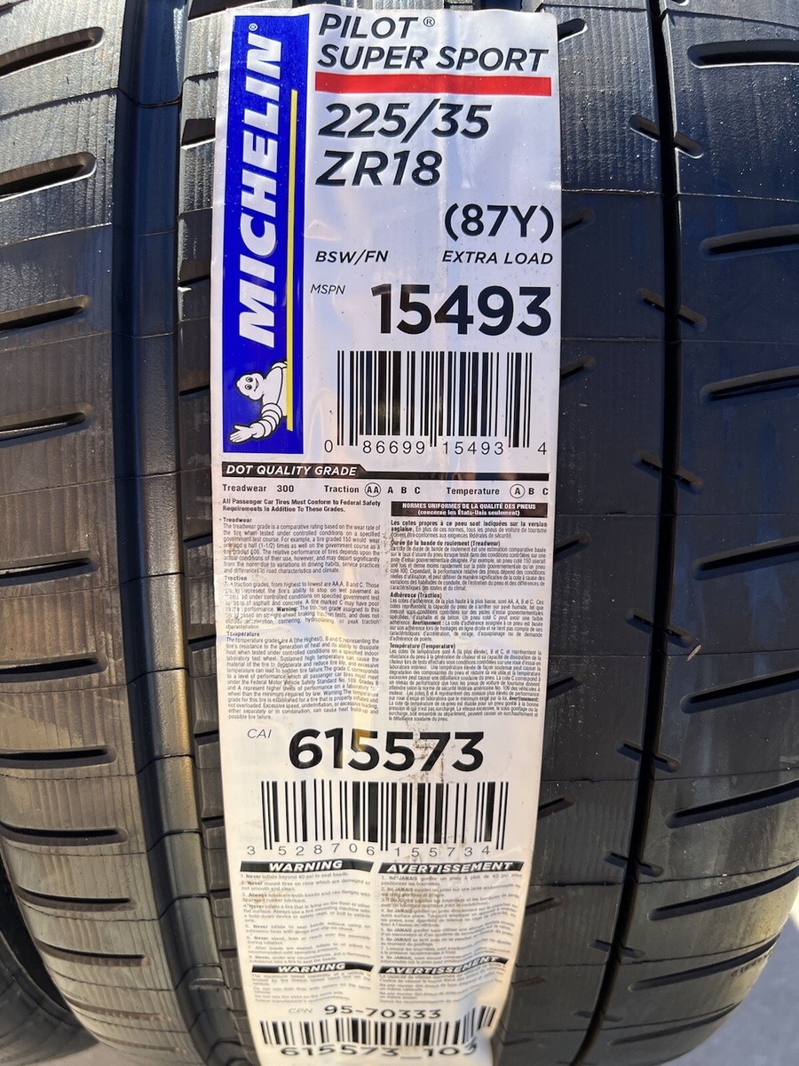 225/35ZR18 Michelin Pilot Super Sport Performance Tires | Set of 4