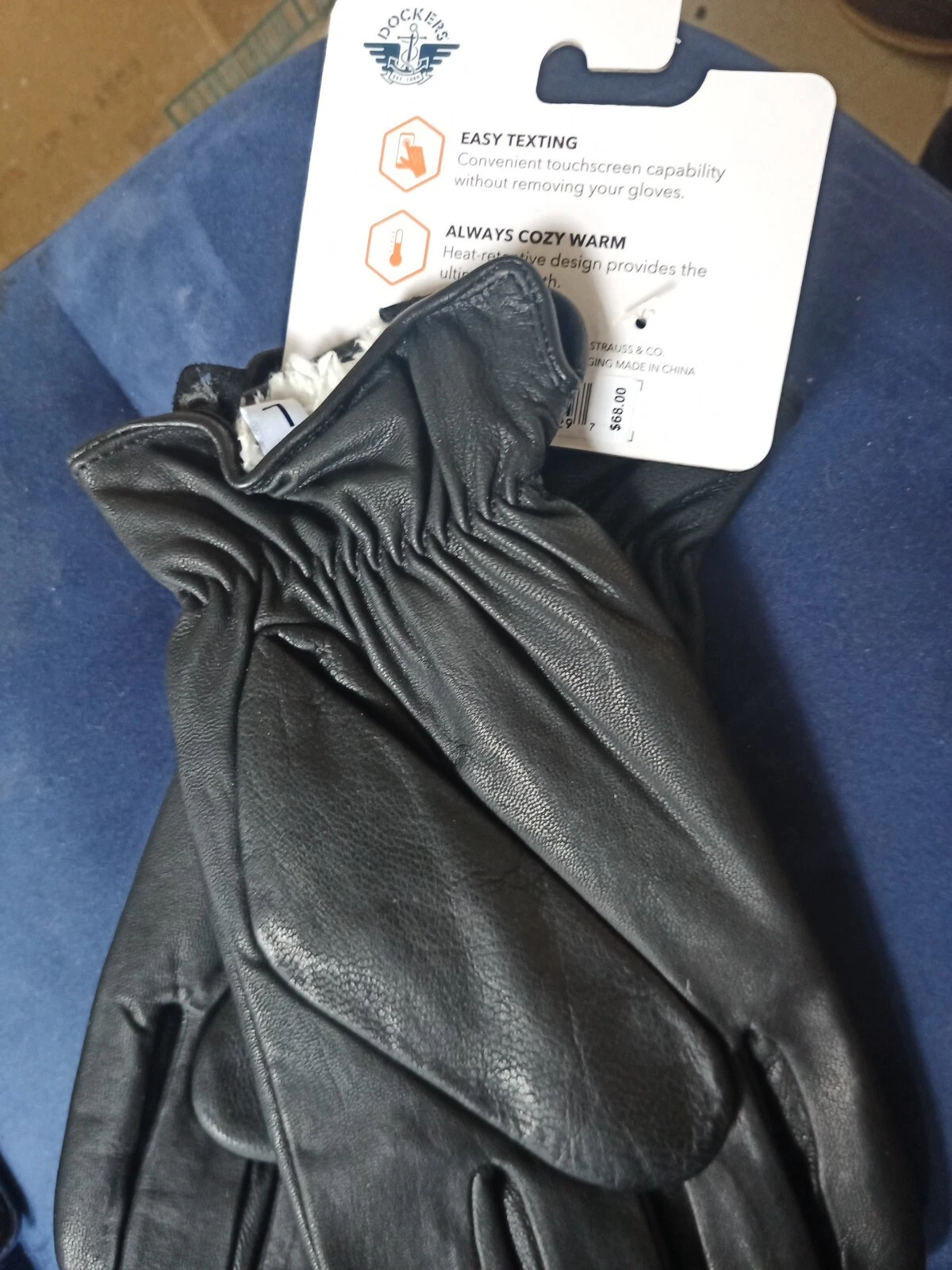 mens leather gloves fits size large.original price 68 USD