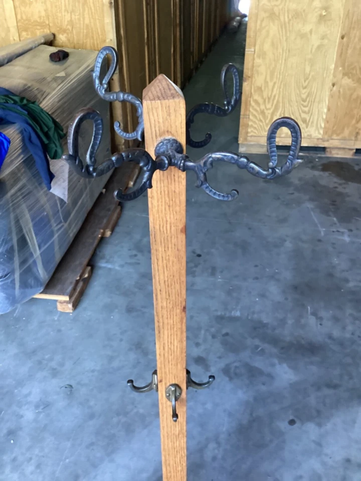 Hat Coat Rack Hall Tree 68” Tall Some Flaws But Very Nice - Image 2 of 4