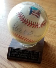 HOF Hank Aaron 715th Homerun 25th Anniversary Auto Baseball Braves Autograph JSA