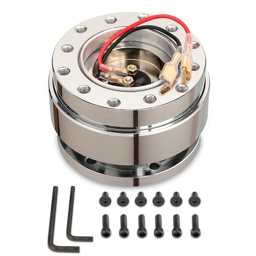 Full Chrome Car Steering Wheel Quick Release HUB Adapter Snap Off Boss Kit - Bild 1 von 4