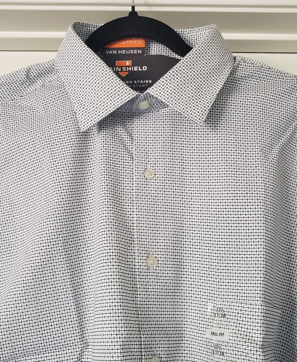 NEW Van Heusen Shirt Extreme Stain Defense Size 17.5 Tall NEW Van Heusen Shirt Extreme Stain Defense Size 17.5 Tall