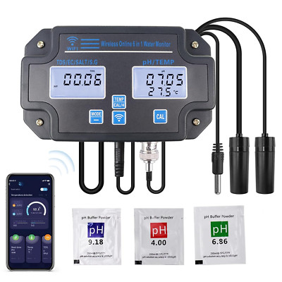 Wireless Smart Water Quality Tester for Aquariums & Hydroponics with Alarm