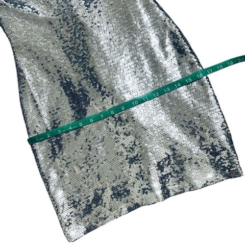 LULUS Minikleid Beaming Belle Silber Pailletten Glockenärmel S Neu mit Etikett - Bild 13 von 16