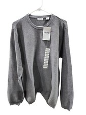 IZOD CREW NECK SWEATER Men's size L Gray Knit 100 Cotton NWT