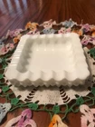Vintage Milk Glass Hobnail Ashtray Square 5"
