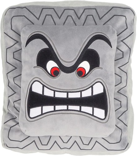 Nintendo Super Mario Plush Thwomp Cushion Japan New 34x14.5x37cm 13.3x5.7x14.5" - Picture 2 of 23