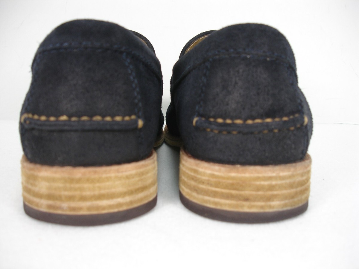 Frye Greg midnight blue waxed suede Loafers 11 The Felize Suede - Suede Moccasin - Midnight Blue with Black  main image 4