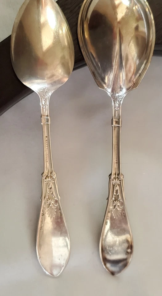 Sterling Whiting Arabesque 1875 Gottesleben Tsp & Preserve Spoon RARE HISTORIC - Image 3 of 4