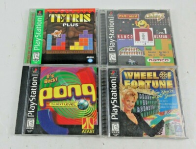 Lot of 4 Sony PlayStation 1 PS1 Tetris Plus Wheel Fortune Namco Museum  Tested