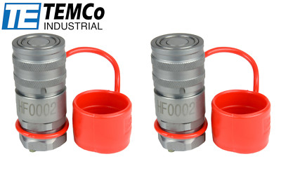 2x 1/2'' NPT Female Hydraulic Flat Face Quick Coupler Skid Steer Bobcat ISO 16028