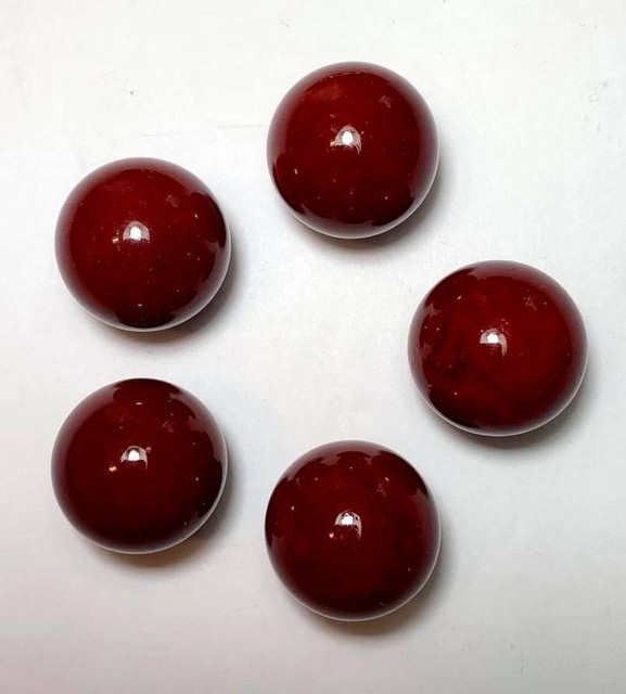 5 Crimson Red Glass Shooter Marbles 25mm /1 inch w/stands Mega Marbles
