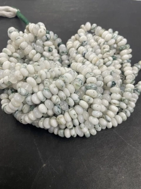 Cuentas de rondelle lisas de ágata de árbol AAA cuentas de rondelle lisas de ágata de árbol 16"8-9 mm Foto 2 de 4