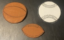 Sports Balls Iron-On Patch Set. Lot Of 3.