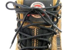 2 Pair Round 4mm thick Heavy Duty Black boot shoelaces shoestrings *NEW*