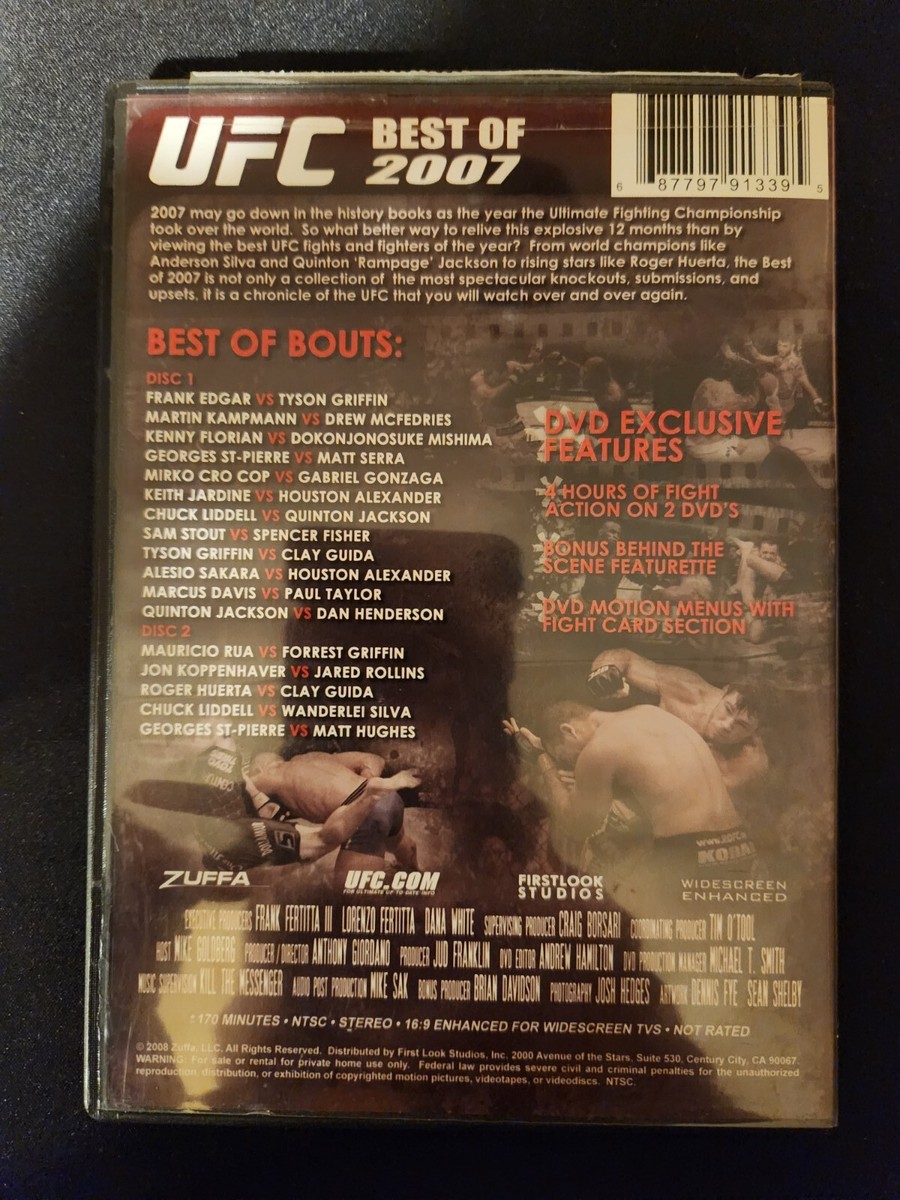UFC: Best of 2007 (DVD, 2-Disc Set) MMA Silva Jackson Liddell