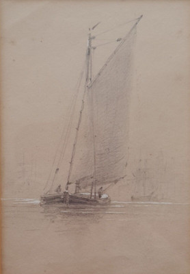 ANGEBOT JOHN WILSON CARMICHAEL 1799-1868 MARINE BLEISTIFT STUDIE WHERRY / KAHN AM MEER