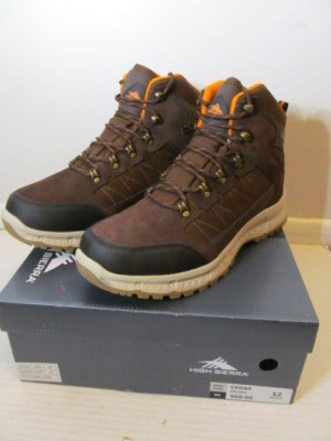 High Sierra Mens Cedar Leather Hiker Boot, Brown, Sizes or 12