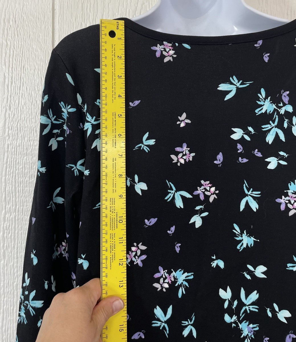 Women's KAARI BLUE Dress Size LARGE Black W/Floral Print Long Sleeve NEW  (hh2) | eBay