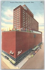 Vintage Terrace Plaza Hotel Cincinnati Ohio Linen Postcard Tichnor Bros
