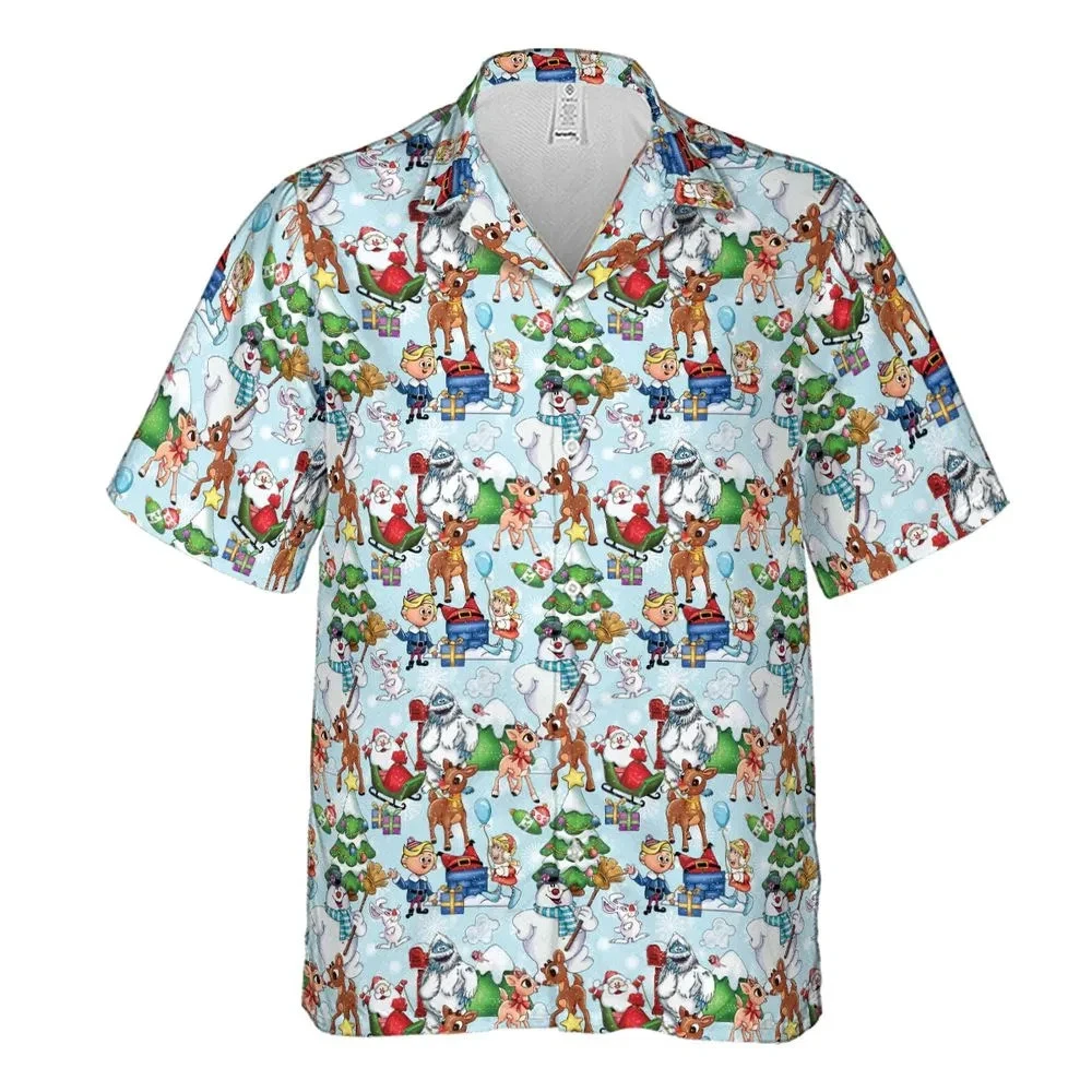 Rudolph And Snowman Hawaiian Shirt