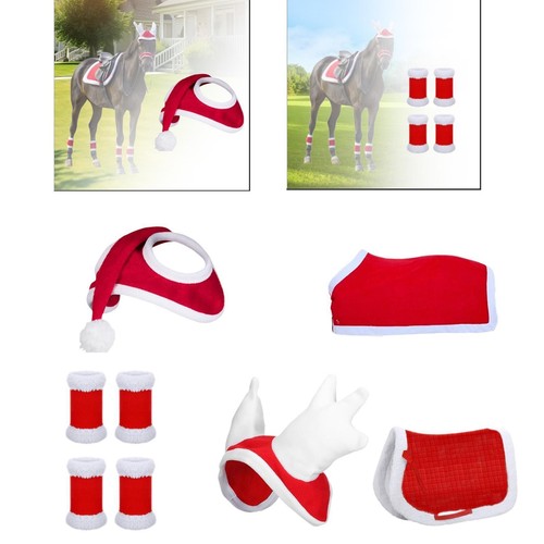 Xmas Horse Hat Headwear Horse Santa Hat for Party Favors Livestock Christmas