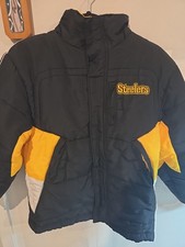 Pittsburgh Steelers Reebok Jacket Kid Size Medium 10/12 Black Yellow NFL