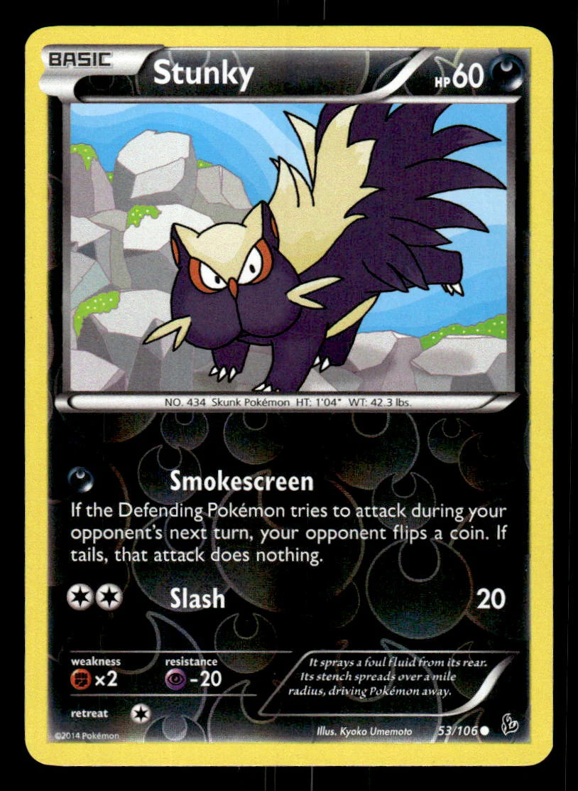 2014 POKEMON STUNKY XY - FLASHFIRE 53/106 COMMON REVERSE HOLO MINT