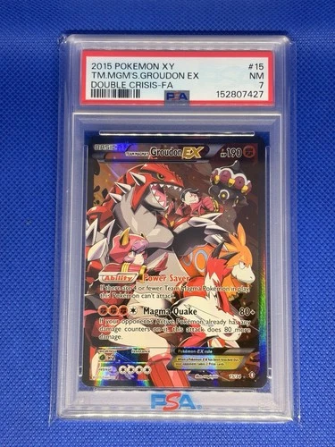 2015 Pokemon XY Double Crisis #15 FA Team Magma's Groudon EX PSA 7 NM